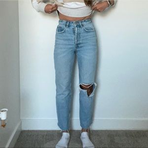 Zara Light Blue Straight Leg Jeans